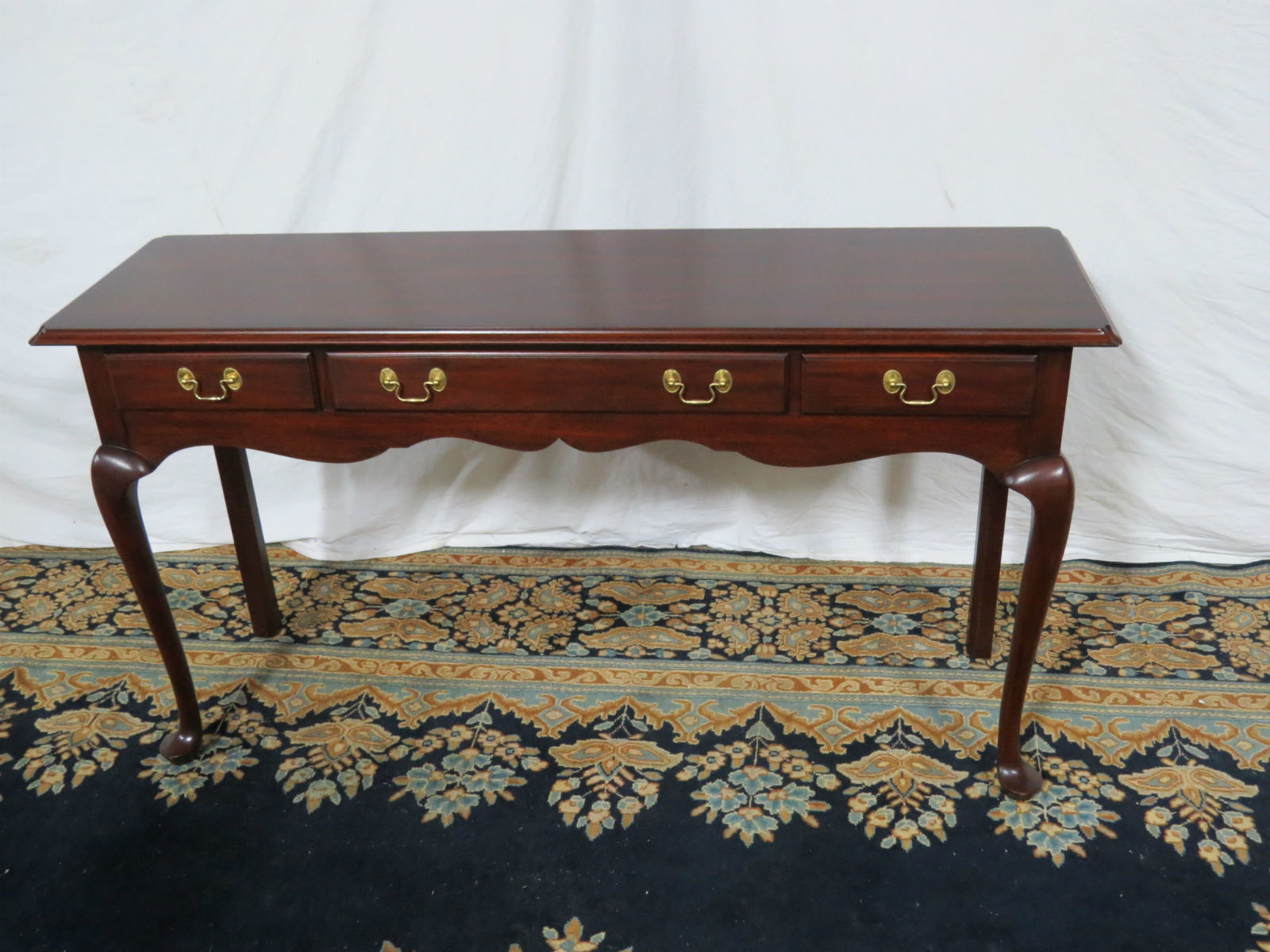 Henkel Harris Marble Top Claw Foot Mahogany Console Table